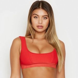 Frankie’s Bikinis Red Drew Top
